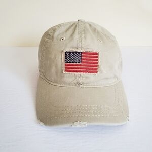 Academy Sports & Outdoors Unisex Distressed Style American Flag Strap Back Hat